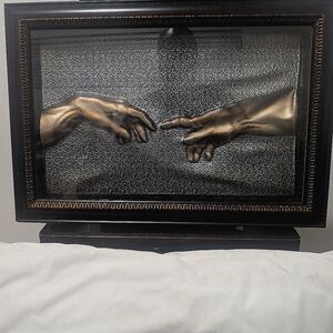 Michelangelo ( creation of adam) gold and black